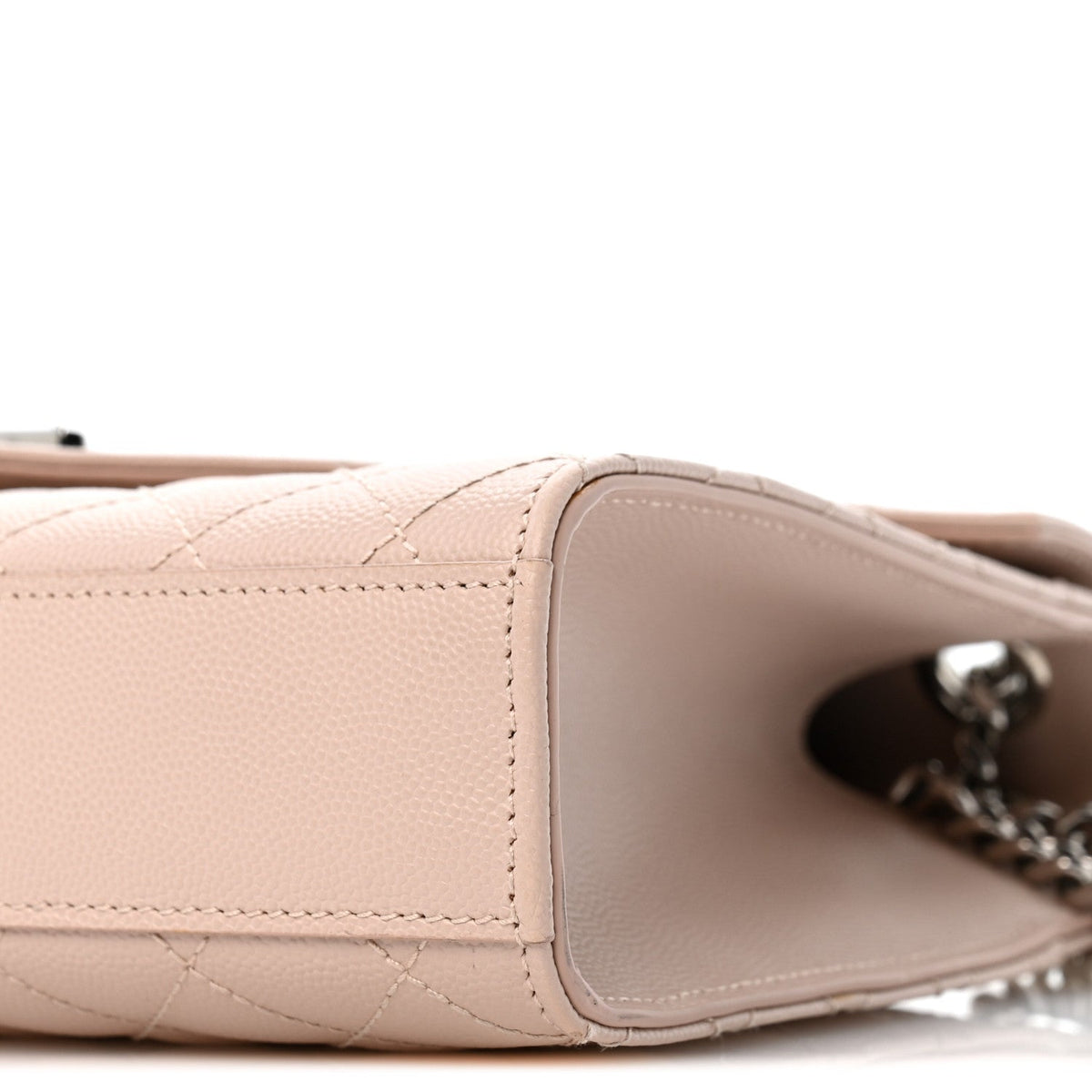 Grain De Poudre Textured Mixed Matelasse Medium Triquilt Monogram Satchel Marble Pink