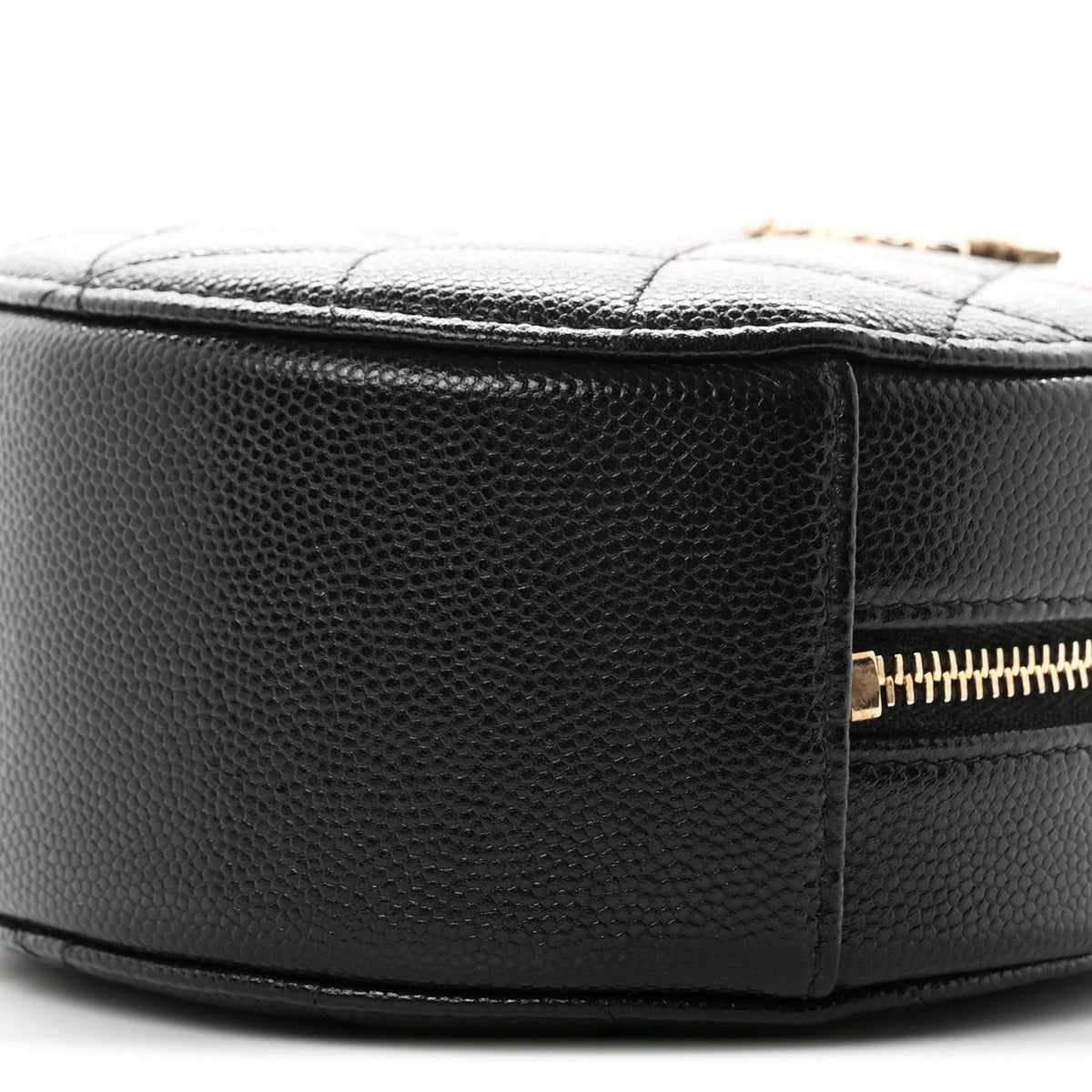 Caviar Quilted Gripoix CC Round Clutch With Chain Black