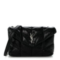 Lambskin Quilted Toy Loulou Puffer Monogram Chain Satchel Black