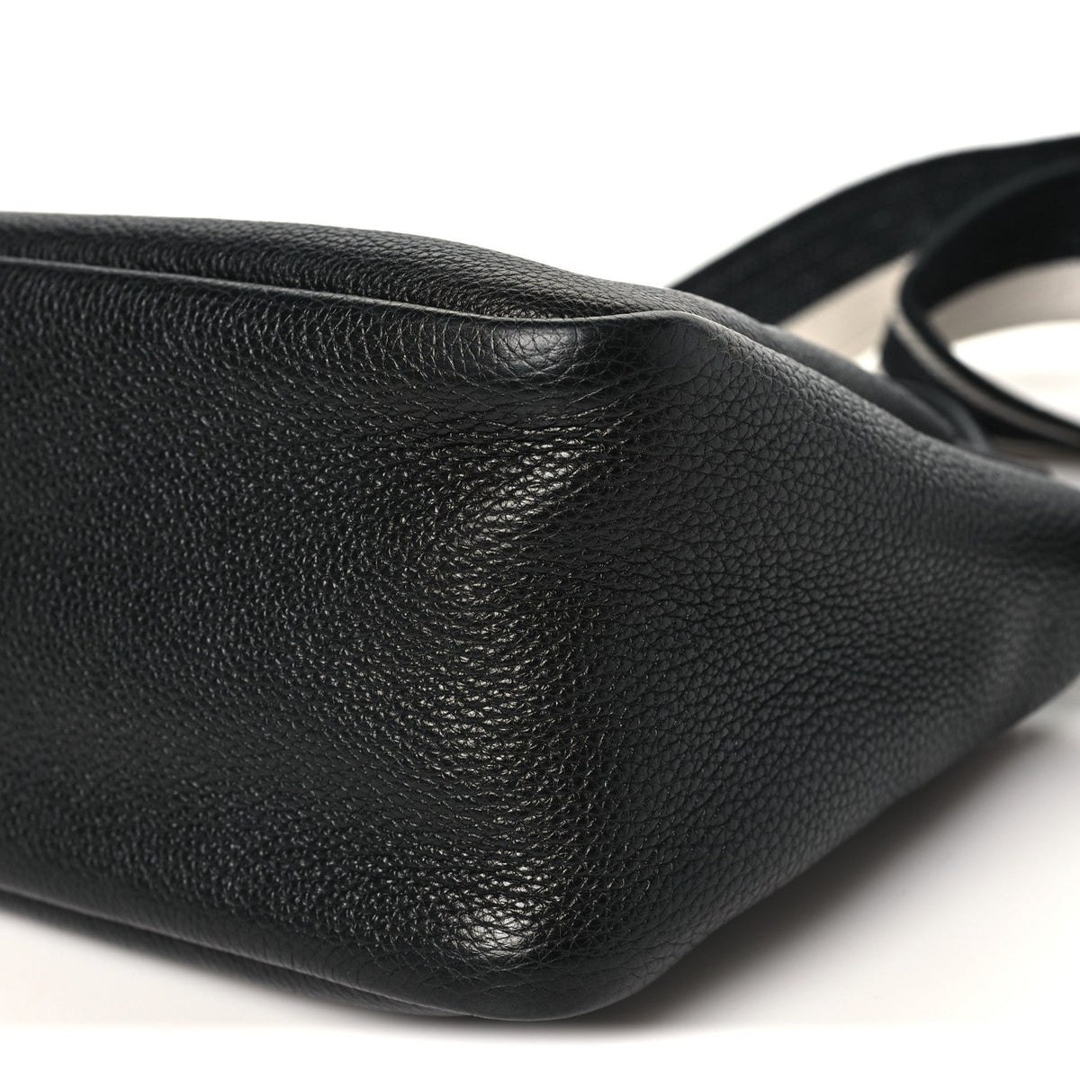 Vitello Daino Soft Mini Zippered Top Handle Bag Black