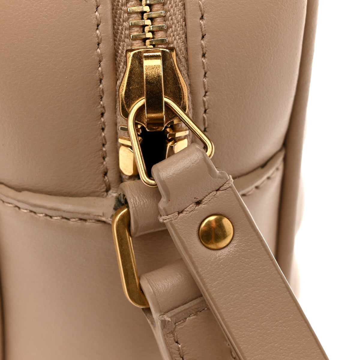 Calfskin Matelasse Monogram Lou Camera Bag Dark Beige