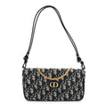 Oblique Jacquard Calfskin 30 Montaigne D-Vine Pouch With Chain Blue