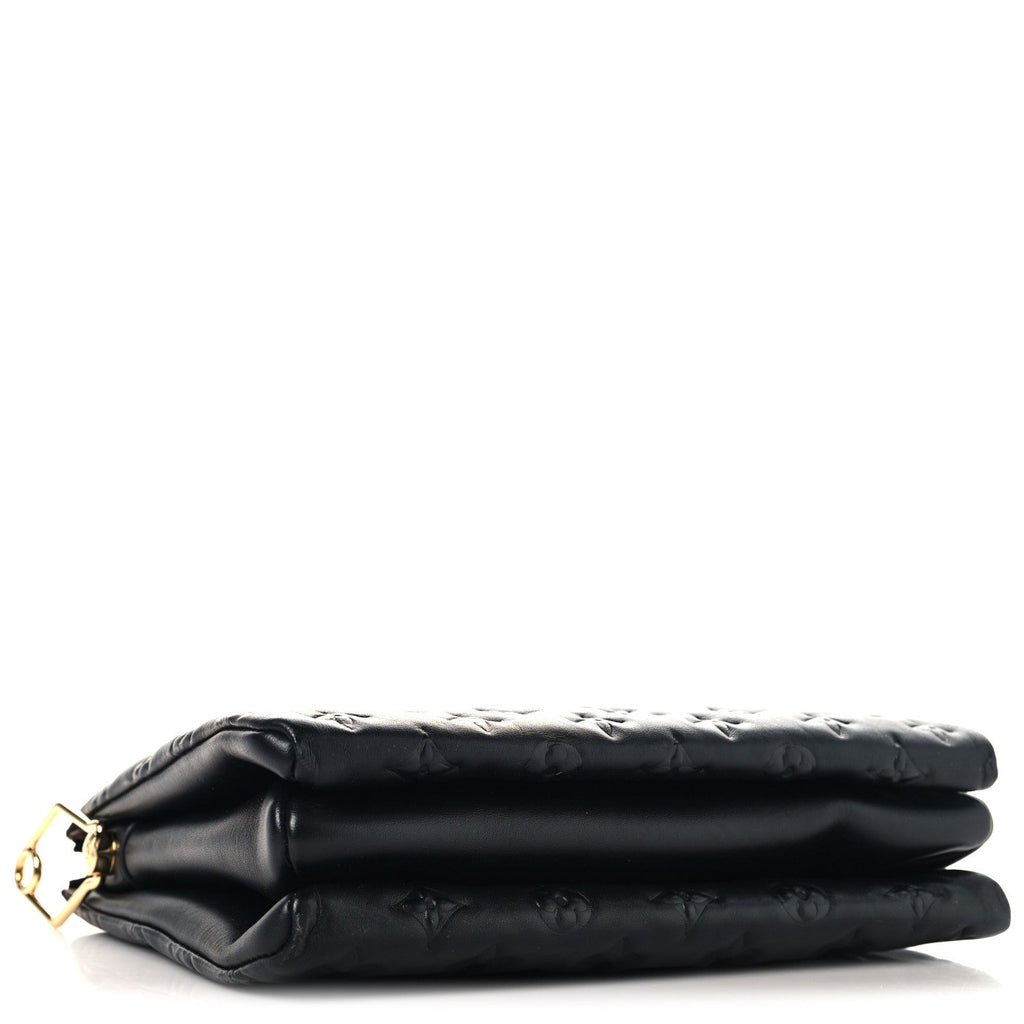Lambskin Embossed Monogram Coussin PM Black