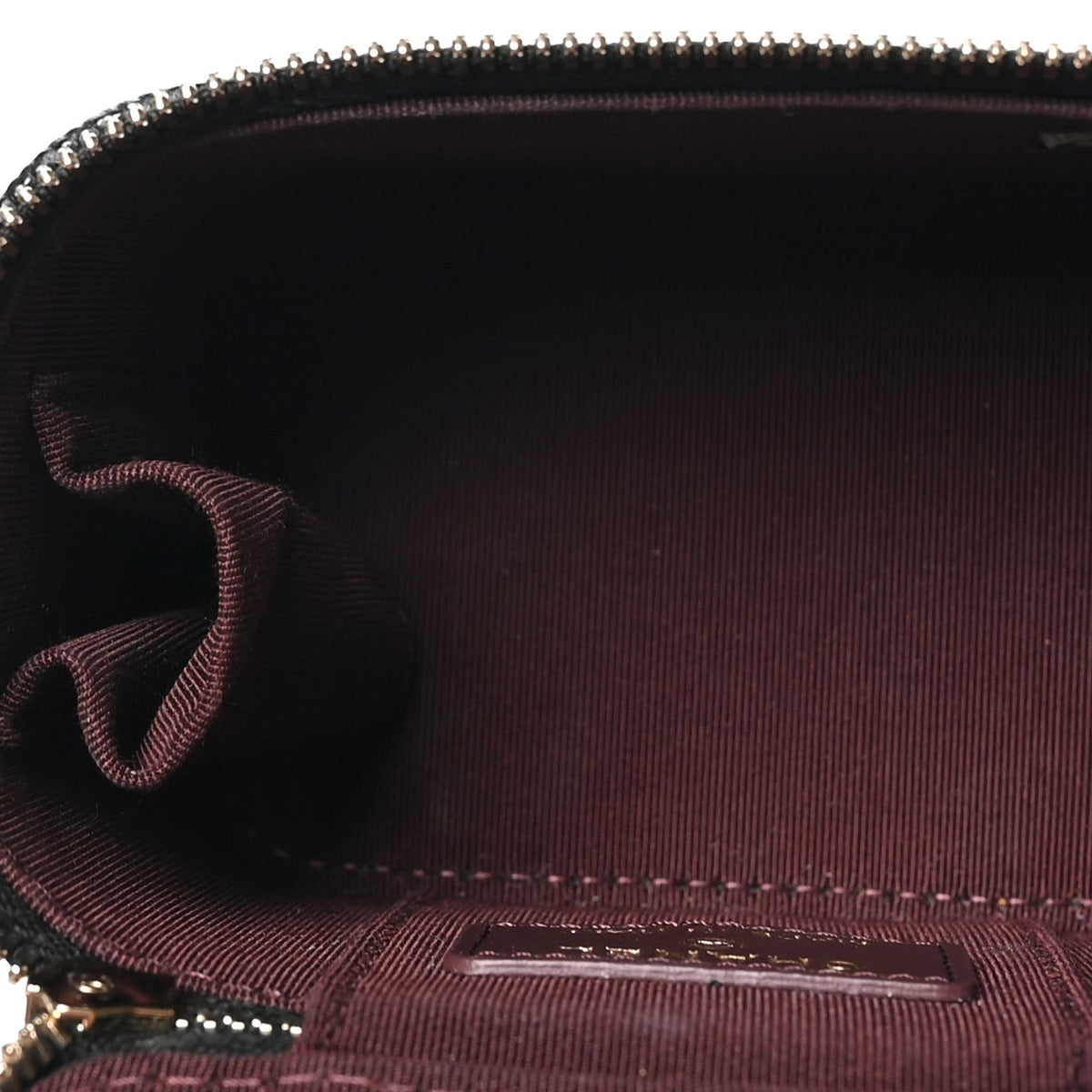 Caviar Quilted Mini Vanity Case With Chain Black