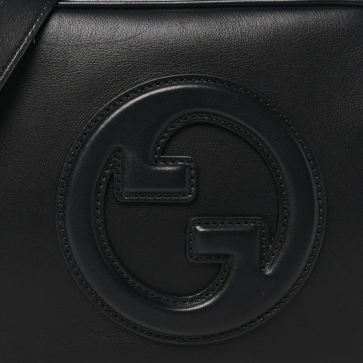 Sakai Be Green Calfskin Diagonal Stitched Small Blondie Shoulder Bag Black