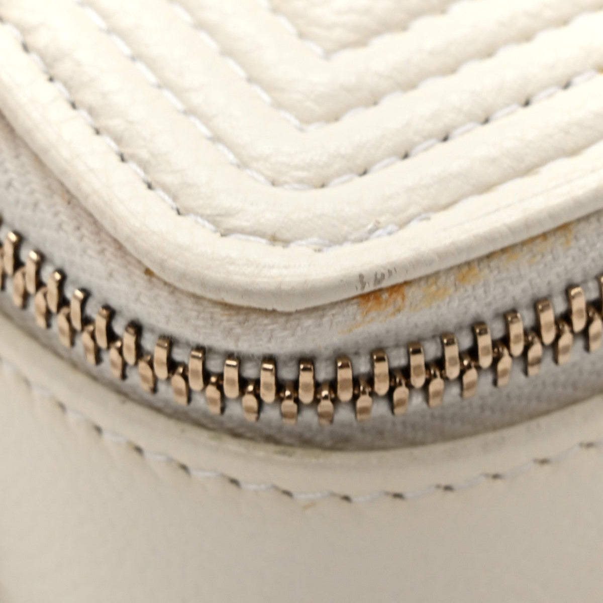 Caviar Quilted Mini Boy Clutch With Chain White