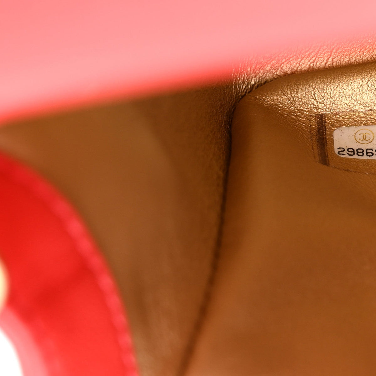 Lambskin Quilted Mini Pearl Crush Flap Red