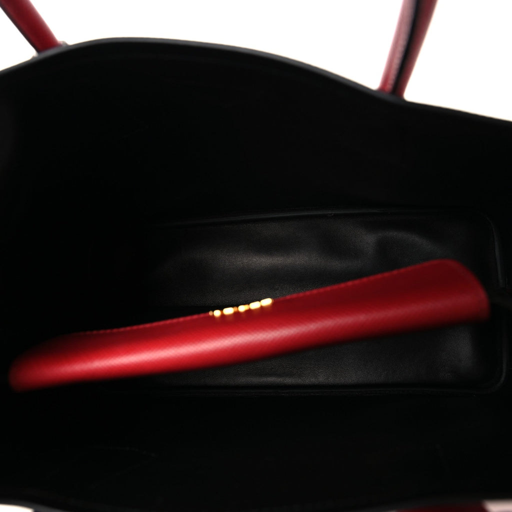 Cuir Medium Double Bag Fuoco Black