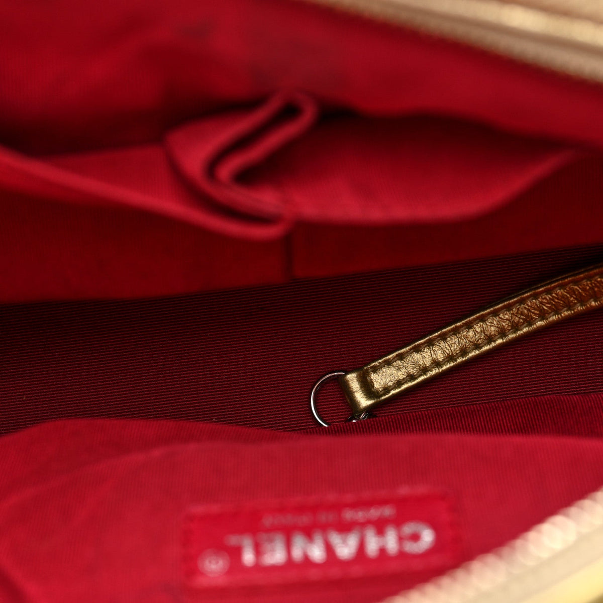 Metallic Aged Calfskin Quilted Medium Gabrielle Gold