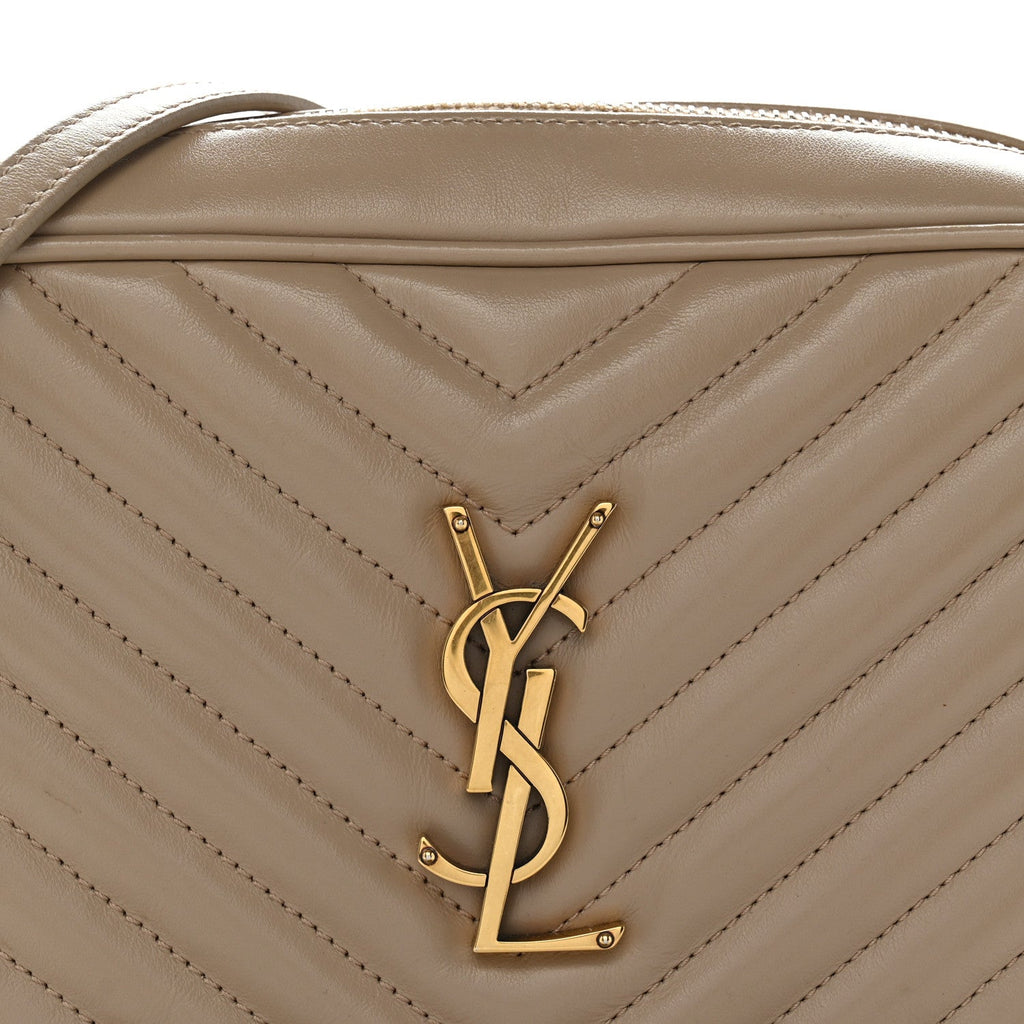 Calfskin Matelasse Monogram Lou Camera Bag Dark Beige