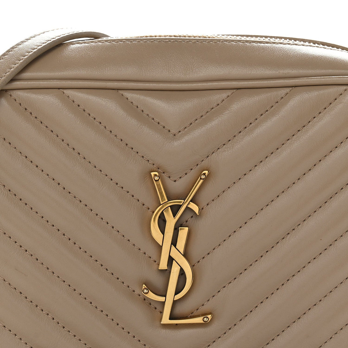 Calfskin Matelasse Monogram Lou Camera Bag Dark Beige