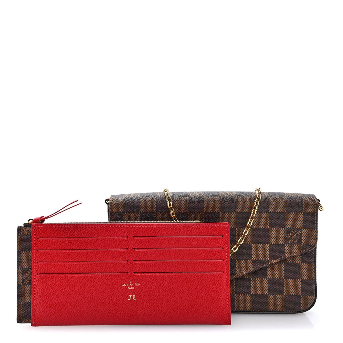 Damier Ebene Pochette Felicie Chain Wallet
