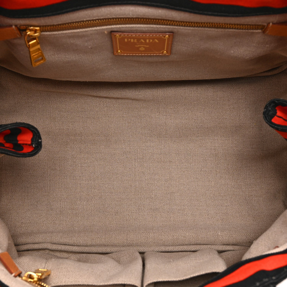 Canapa Striped Tote Arancio