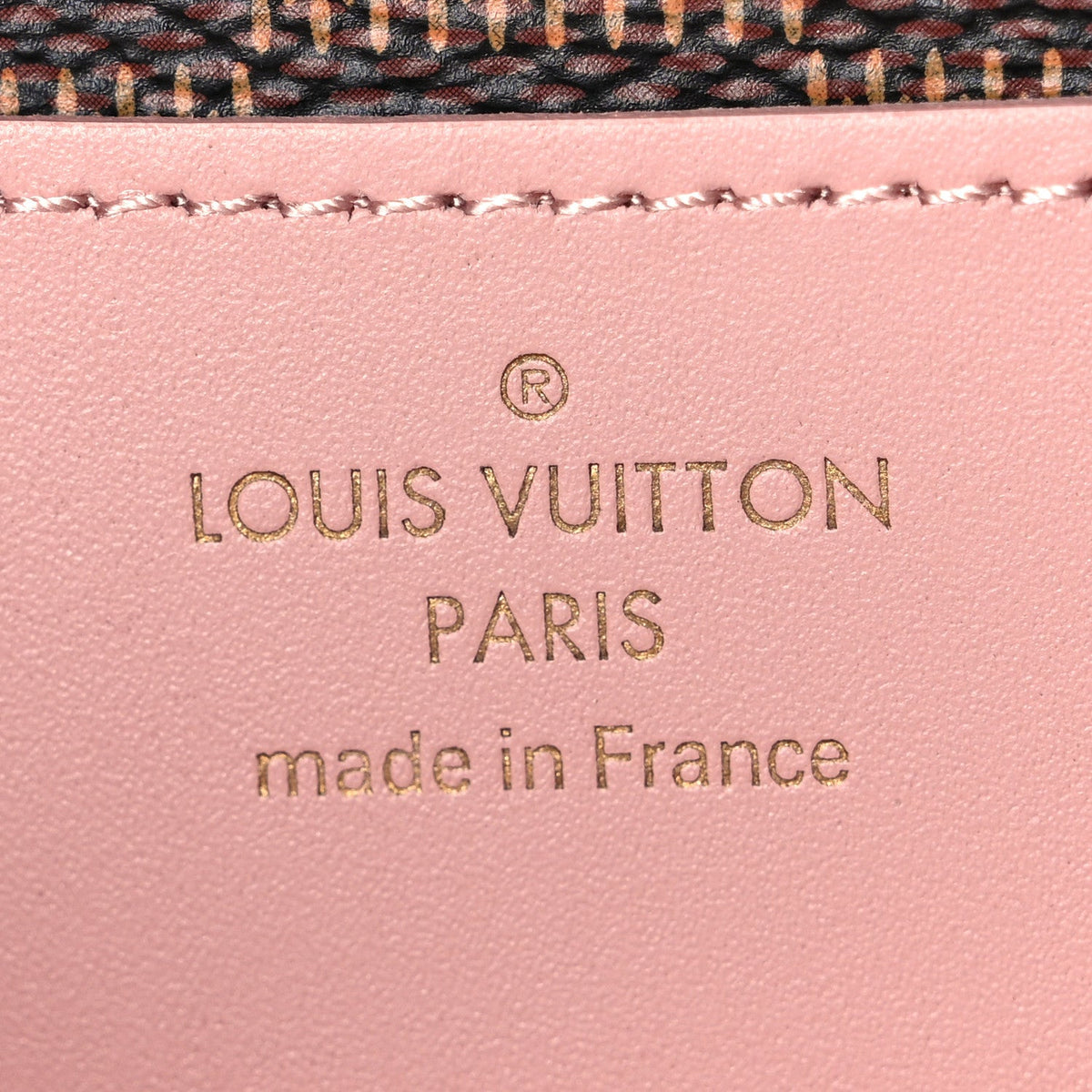 Damier Ebene Croisette Chain Wallet Rose Ballerine