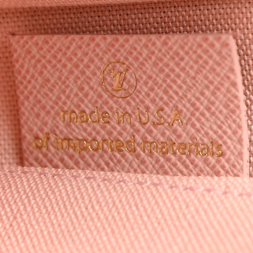 Damier Azur Pochette Felicie Chain Wallet Rose Ballerine