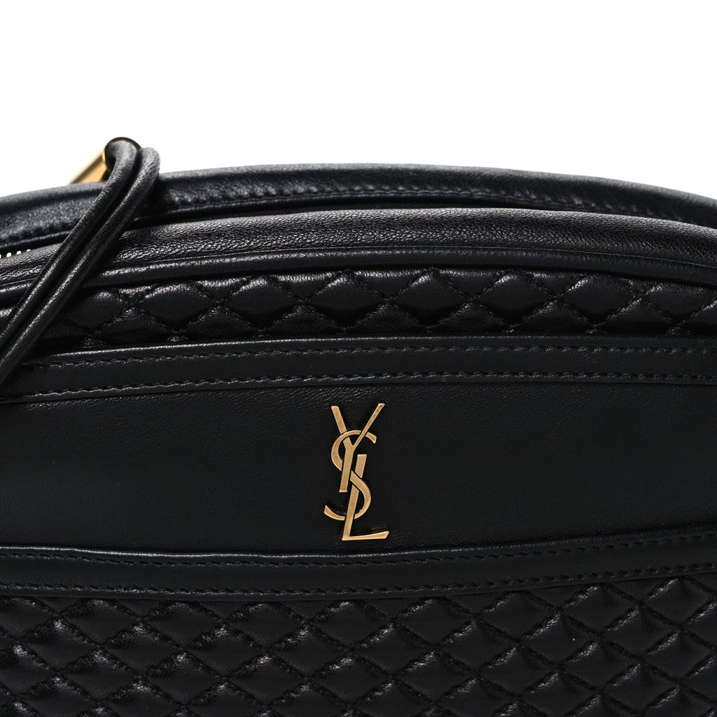 Lambskin Quilted Victoire Camera Bag Black