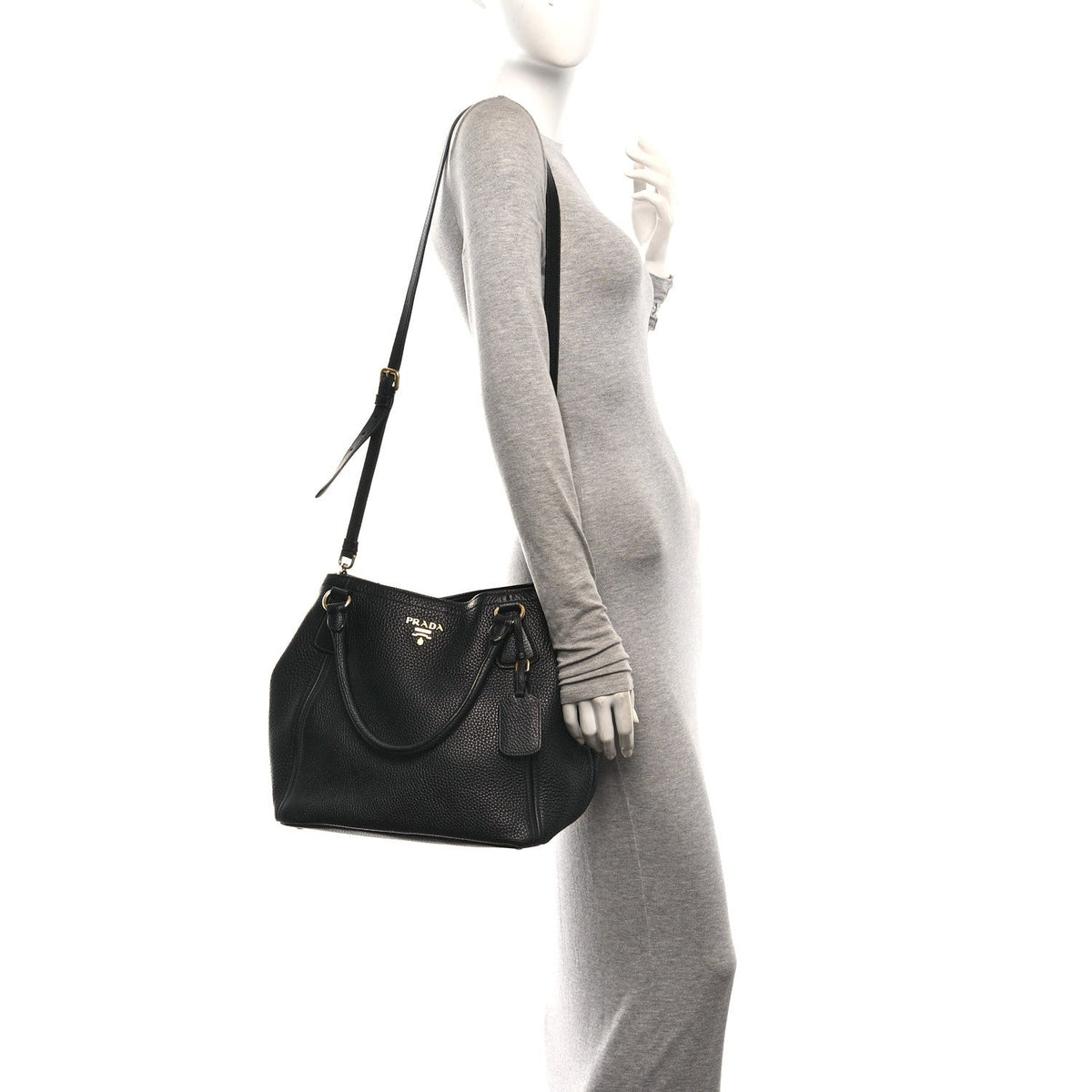 Vitello Daino Tote Black