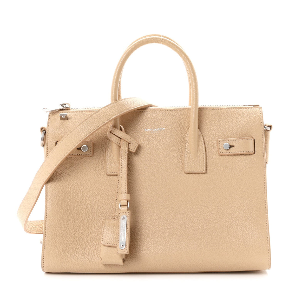 Grained Calfskin Baby Sac De Jour Souple Dark Beige
