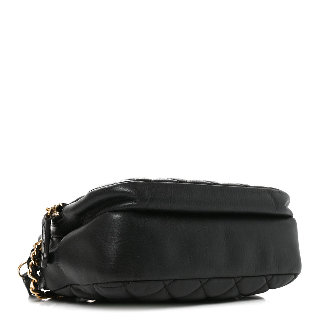 Calfskin Quilted Day Trips Camera Case Black