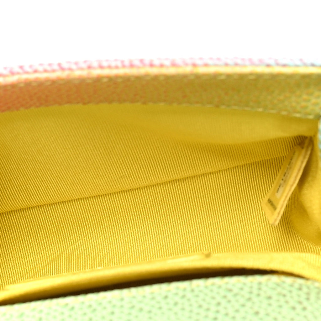 Caviar Quilted Mini Cuba Rainbow Boy Flap  Pink Multicolor