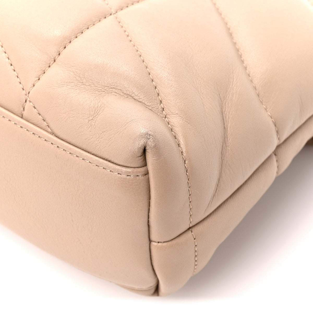 Lambskin Quilted Toy Loulou Puffer Monogram Chain Satchel Nude Powder