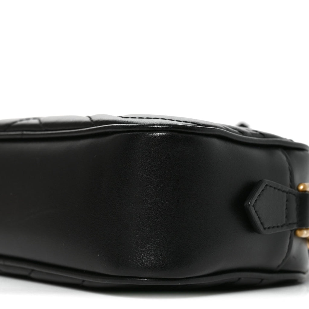 Calfskin Matelasse Mini GG Marmont Chain Shoulder Bag Black