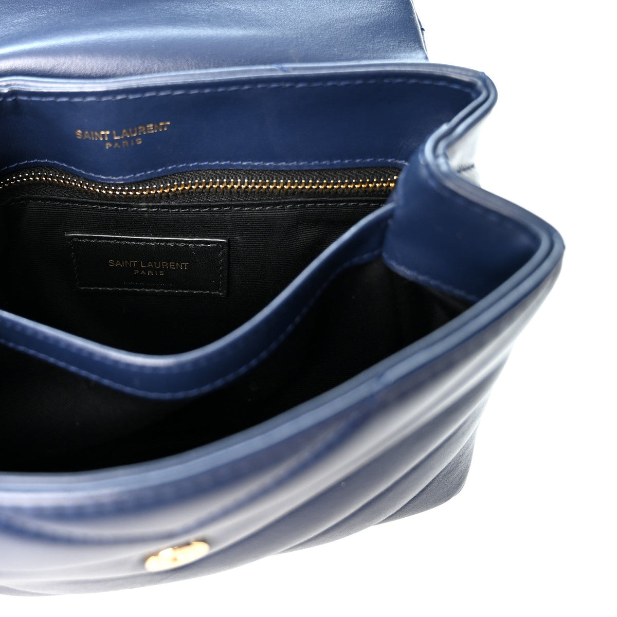 Calfskin Y Quilted Monogram Toy Loulou Crossbody Bag Blue Charron