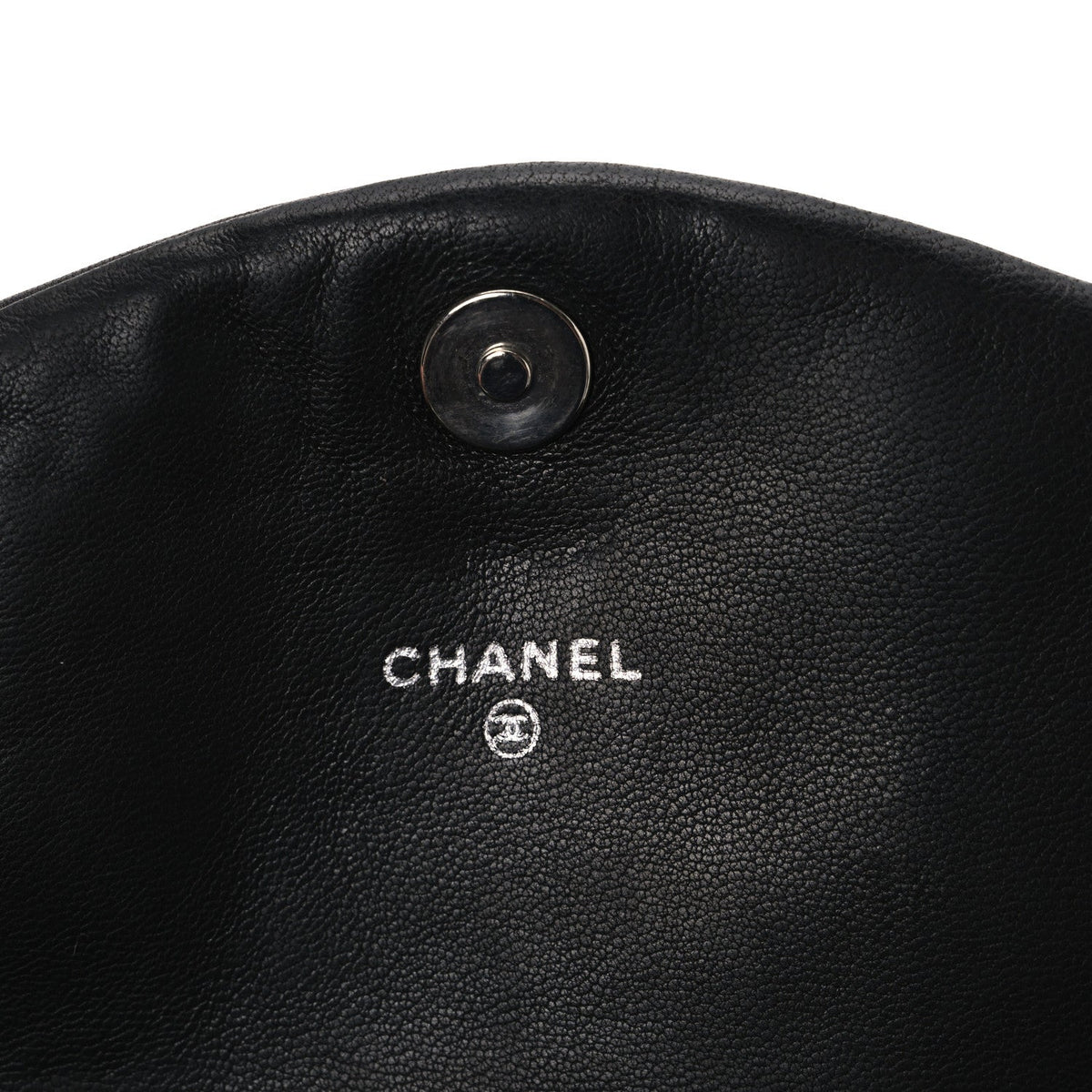 Lambskin Half Moon Wallet On Chain WOC Black