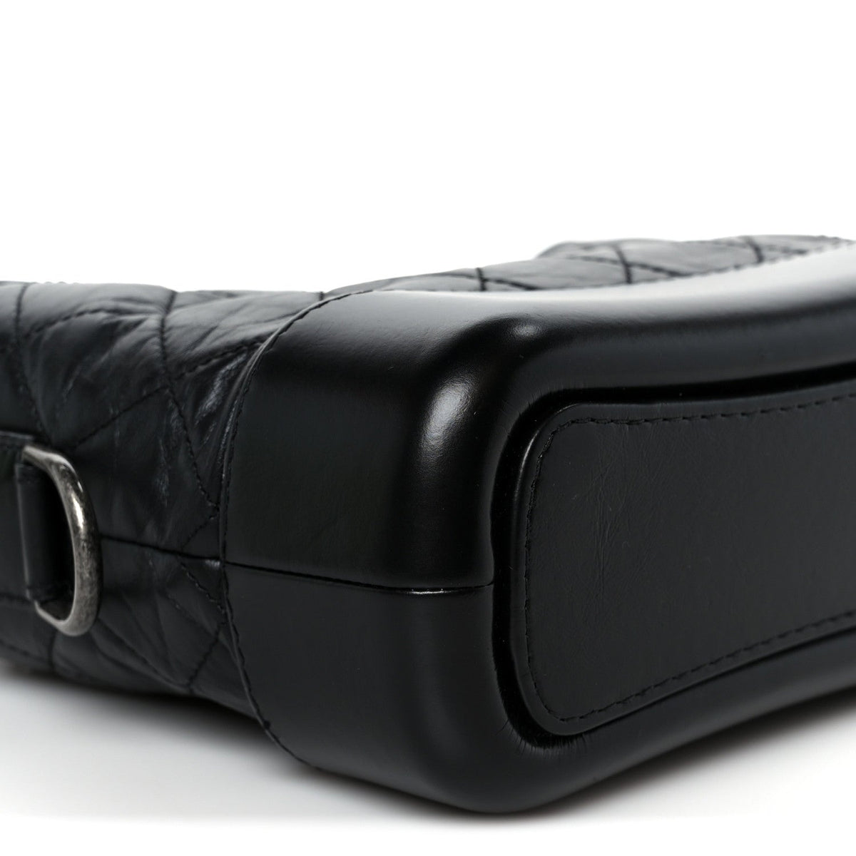 Aged Calfskin Quilted Small Gabrielle Hobo Black