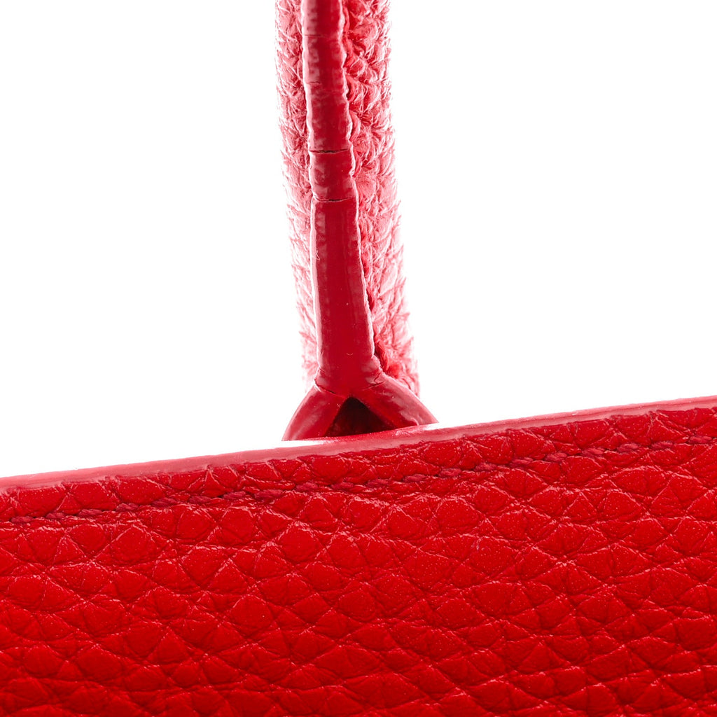 Grained Calfskin Nano Sac De Jour Lipstick Red
