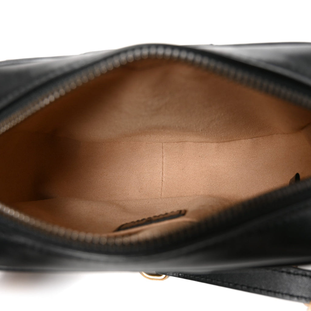 Calfskin Matelasse Mini GG Marmont Chain Shoulder Bag Black