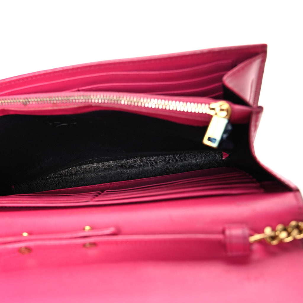 Patent Calfskin Monogram Kate Wallet On Chain Fresh Fuxia