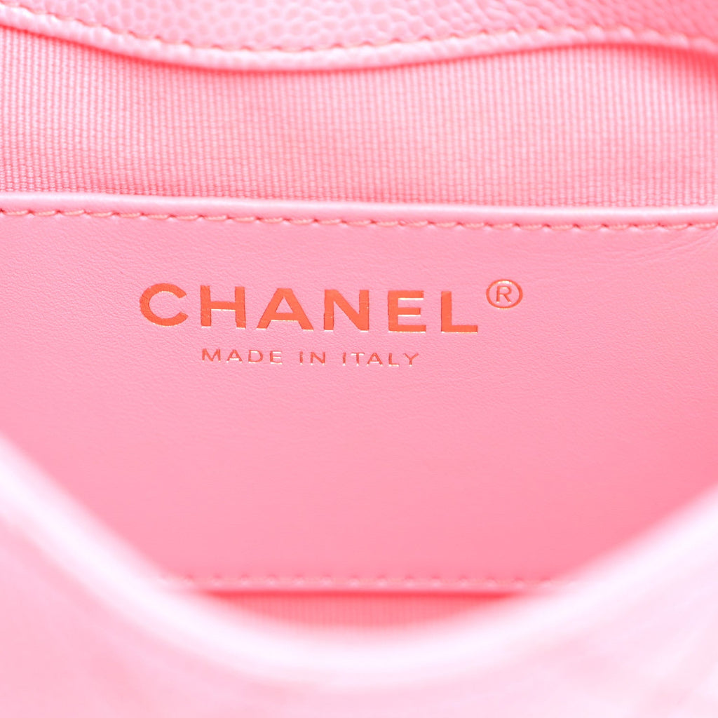 Caviar Quilted Mini Messenger Flap Light Pink
