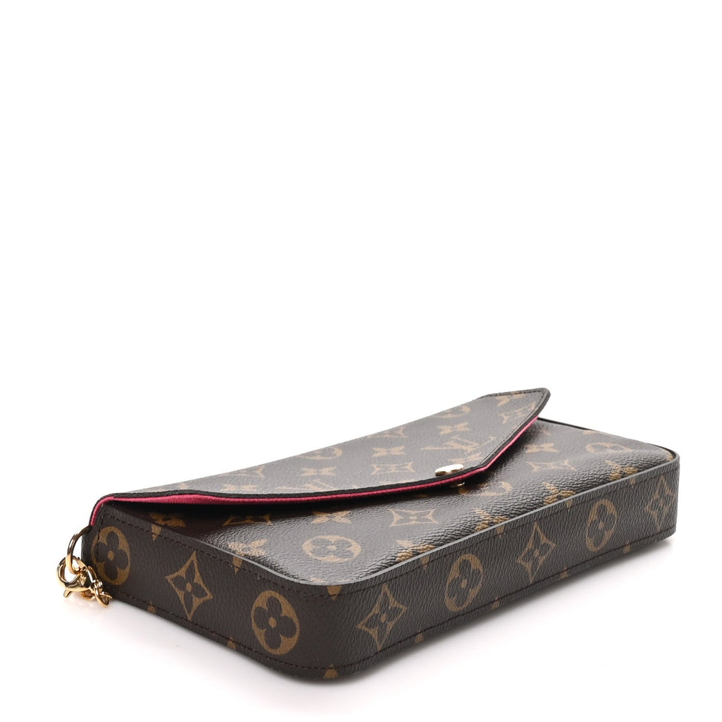 Monogram Pochette Felicie Chain Wallet Fuchsia