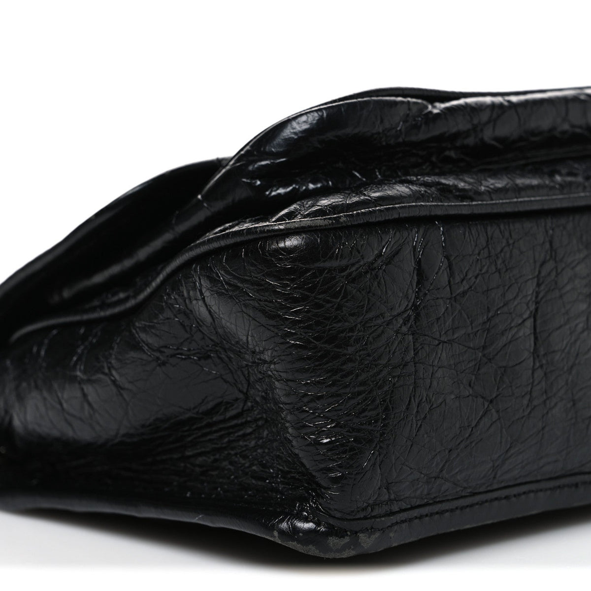 Crinkled Calfskin Matelasse Monogram Baby Niki Chain Satchel Black