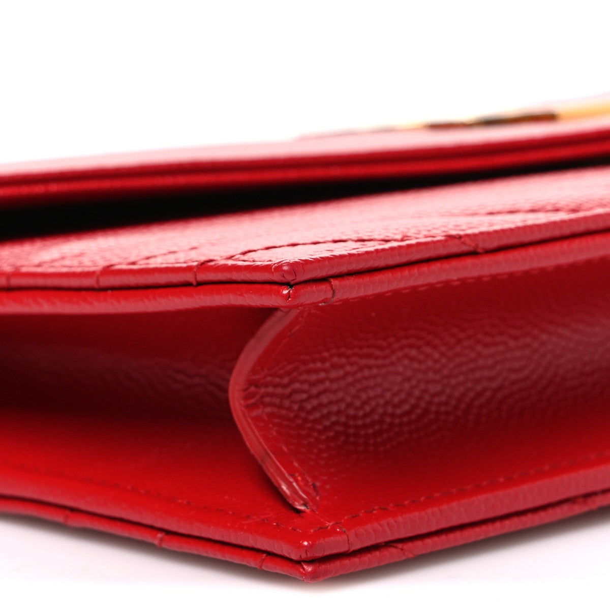 Grain De Poudre Matelasse Chevron Monogram Envelope Chain Wallet Bandana Red