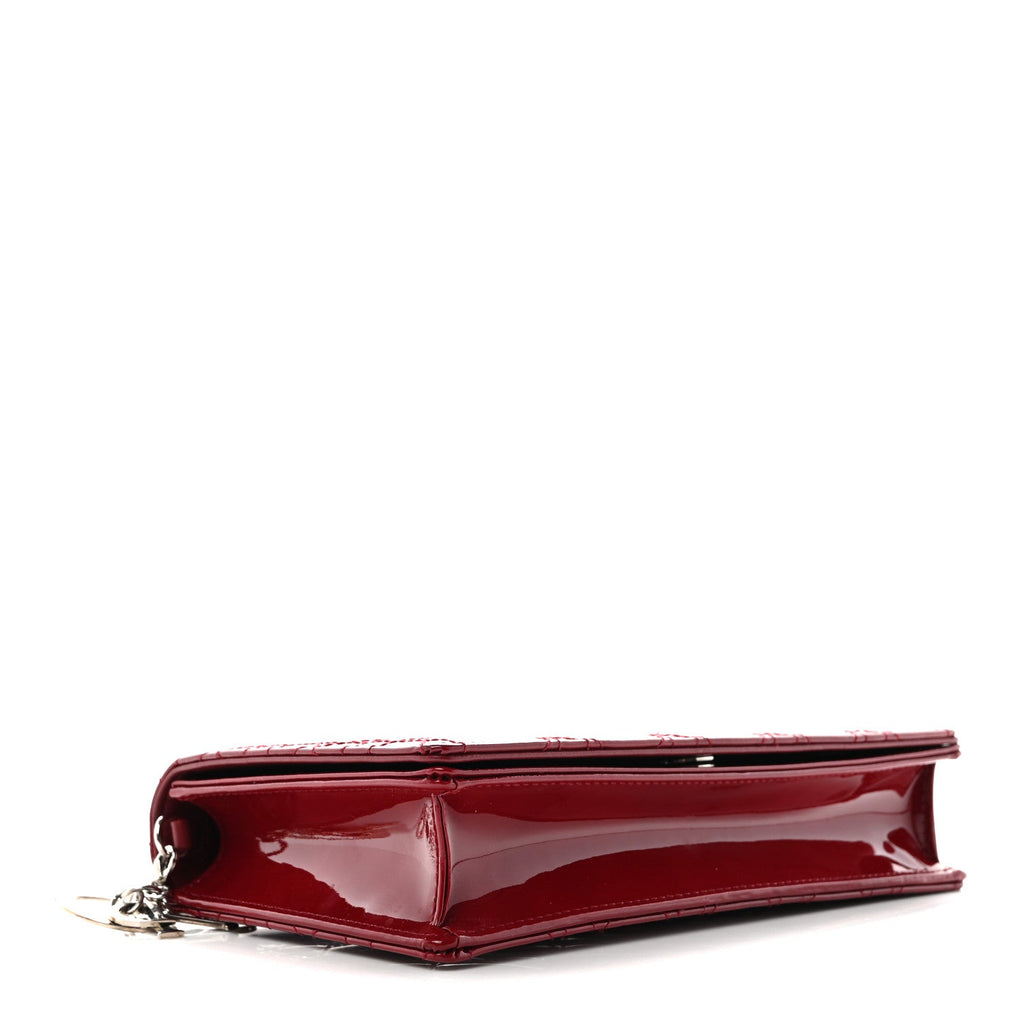 Patent Cannage Lady Dior Clutch Red