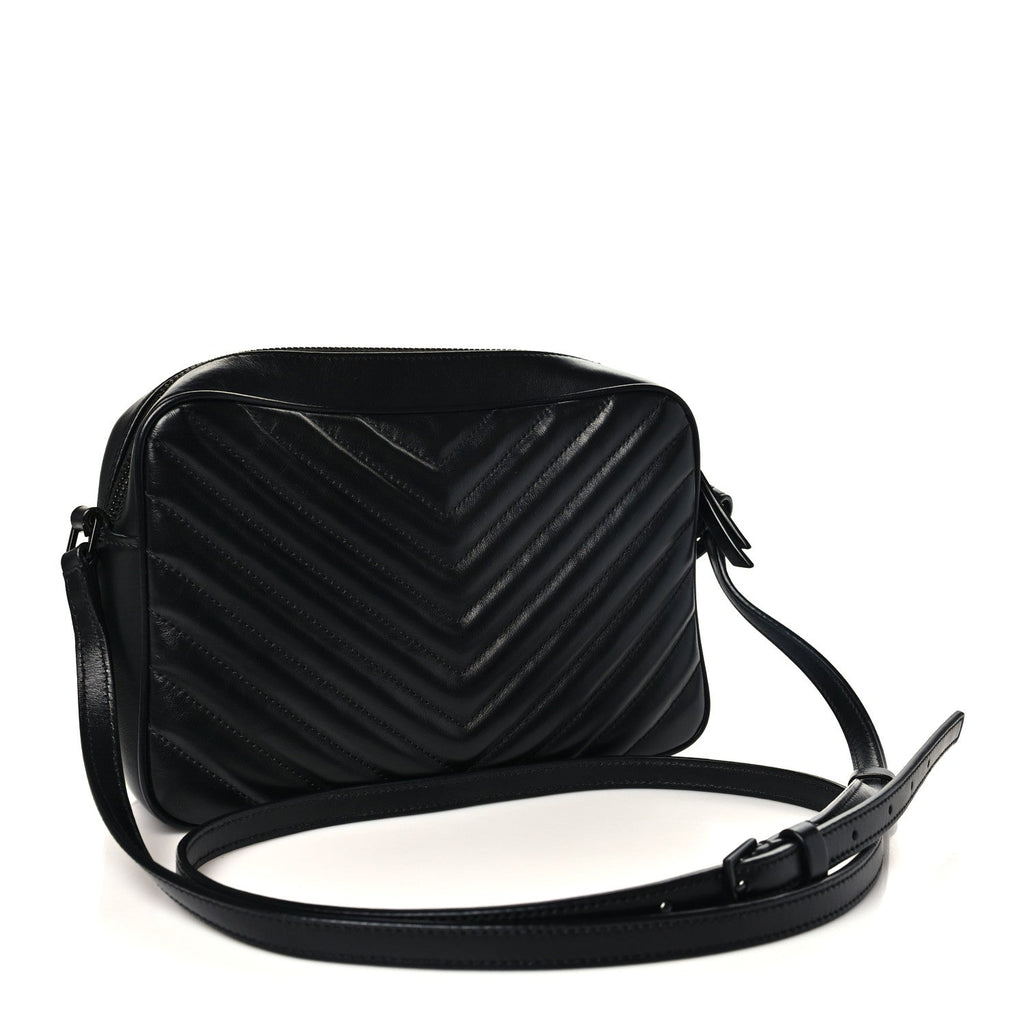 Calfskin Matelasse Monogram Monochrome Lou Camera Bag Black