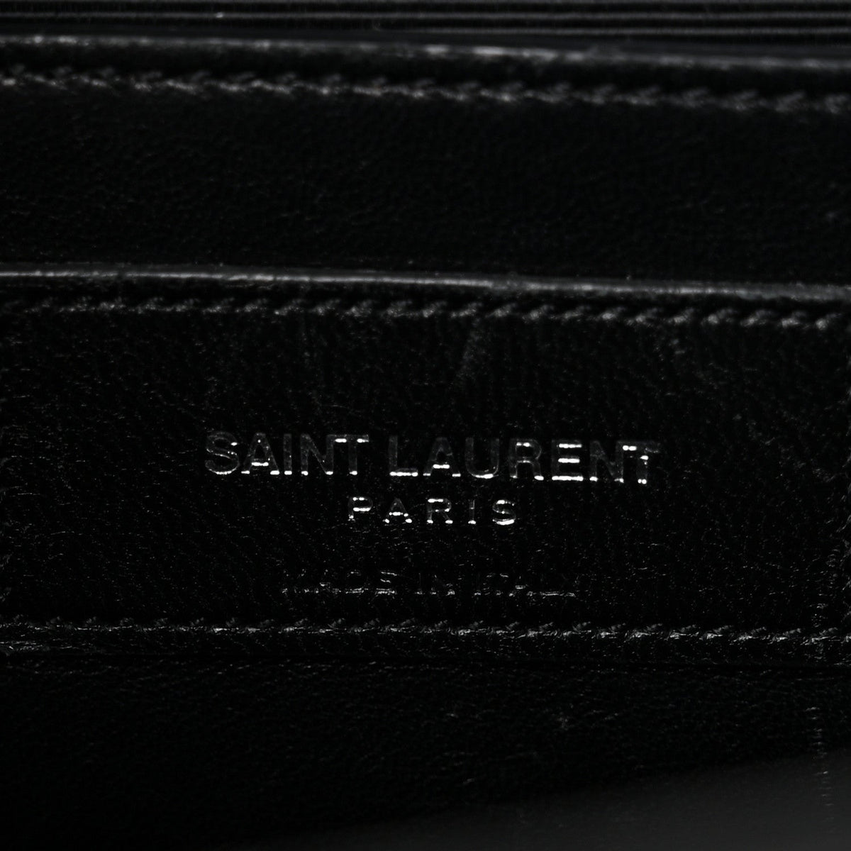 Calfskin Crocodile Embossed Medium Classic Monogram Kate Tassel Satchel Black