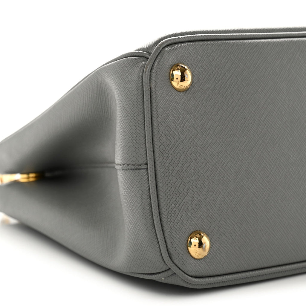 Saffiano Lux Small Galleria Double Zip Tote Ardesia