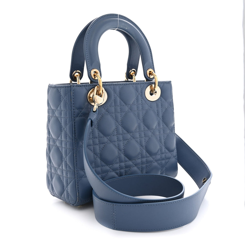 Lambskin Cannage Small My ABCDior Lady Dior Denim Blue