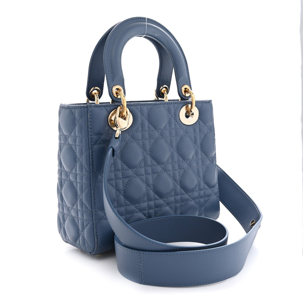 Lambskin Cannage Small My ABCDior Lady Dior Denim Blue
