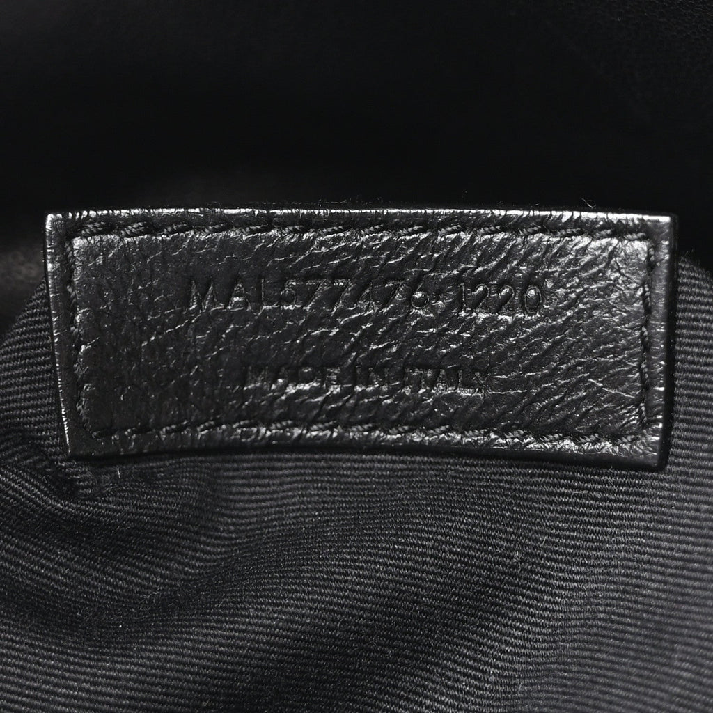 Lambskin Quilted Small Loulou Puffer Monogram Chain Satchel Black