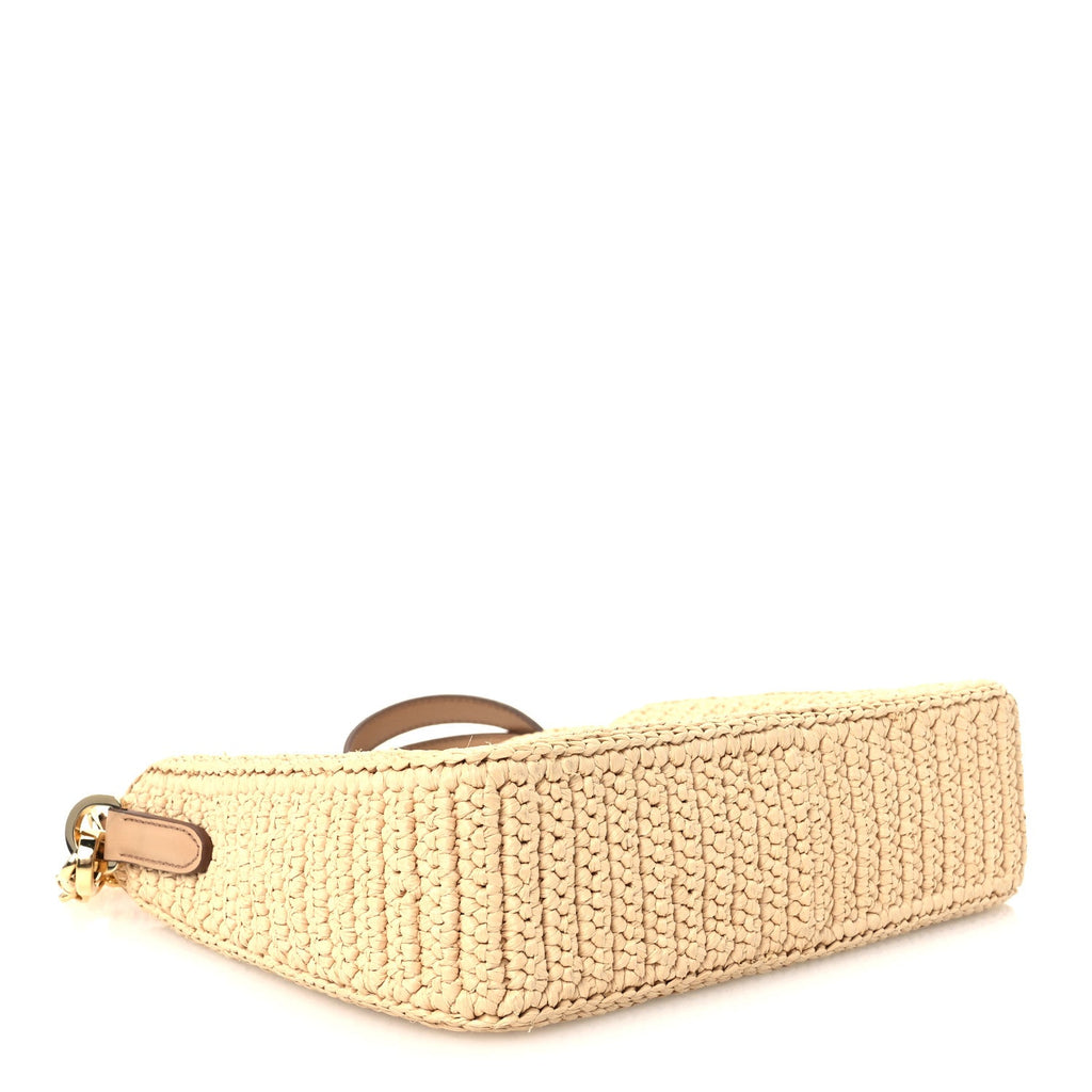 Yarn Raffia Effect Crochet Mini Re-Edition 2000 Shoulder Bag Naturale