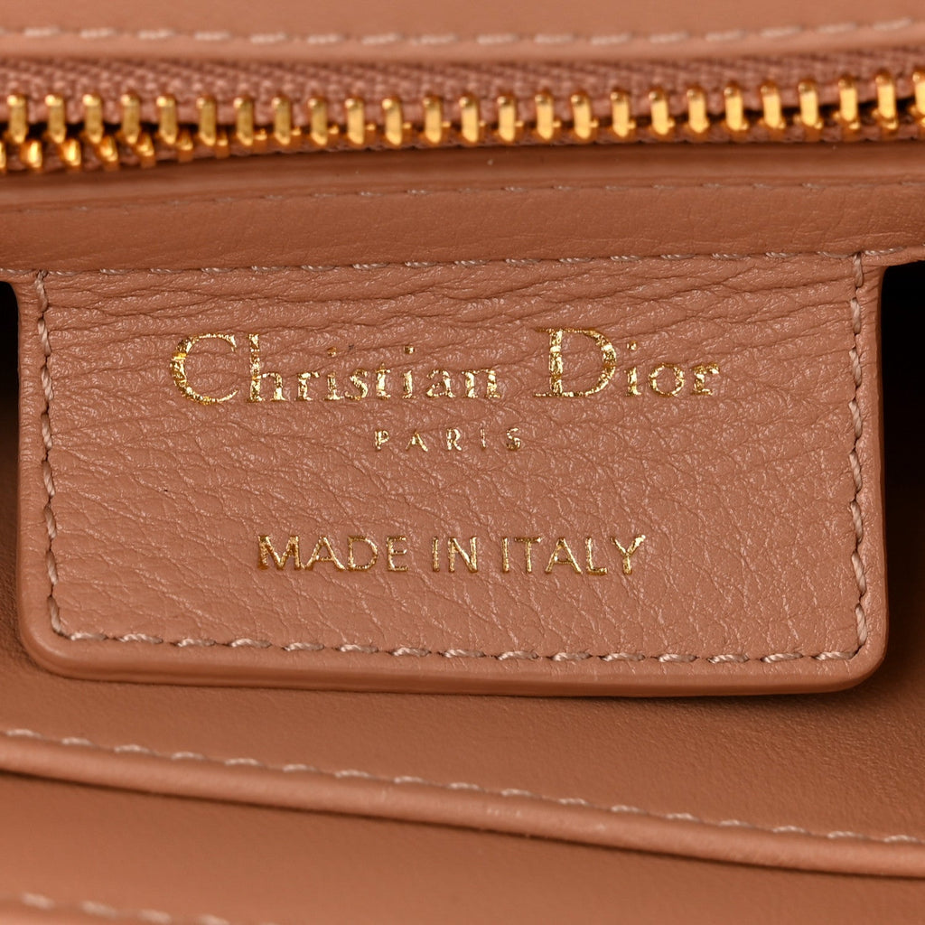 Calfskin Cannage Small Caro Bag  Rose De Vents