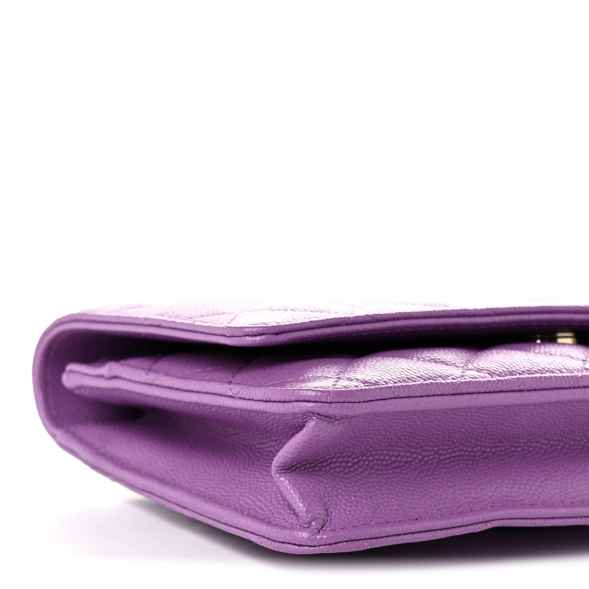 Caviar Quilted Wallet on Chain WOC Purple