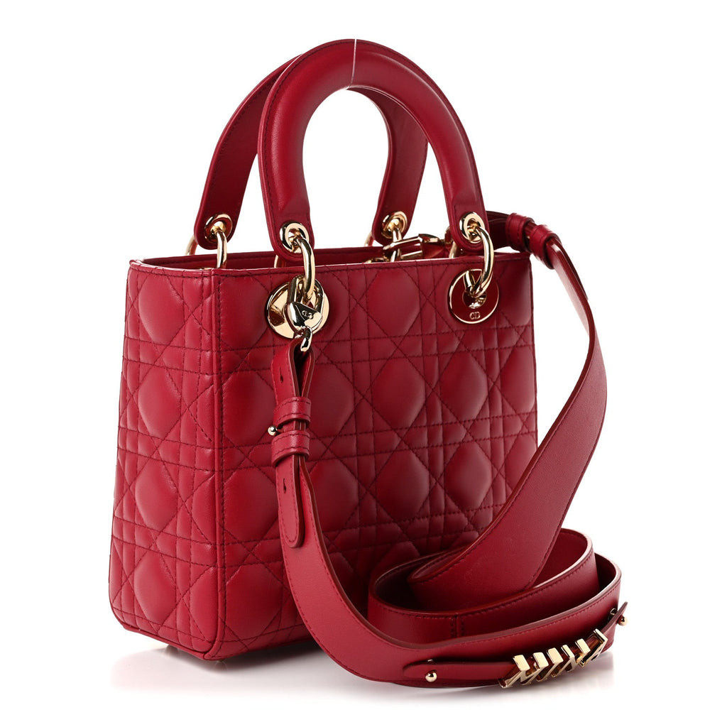 Lambskin Cannage Small My ABCDior Lady Dior Red