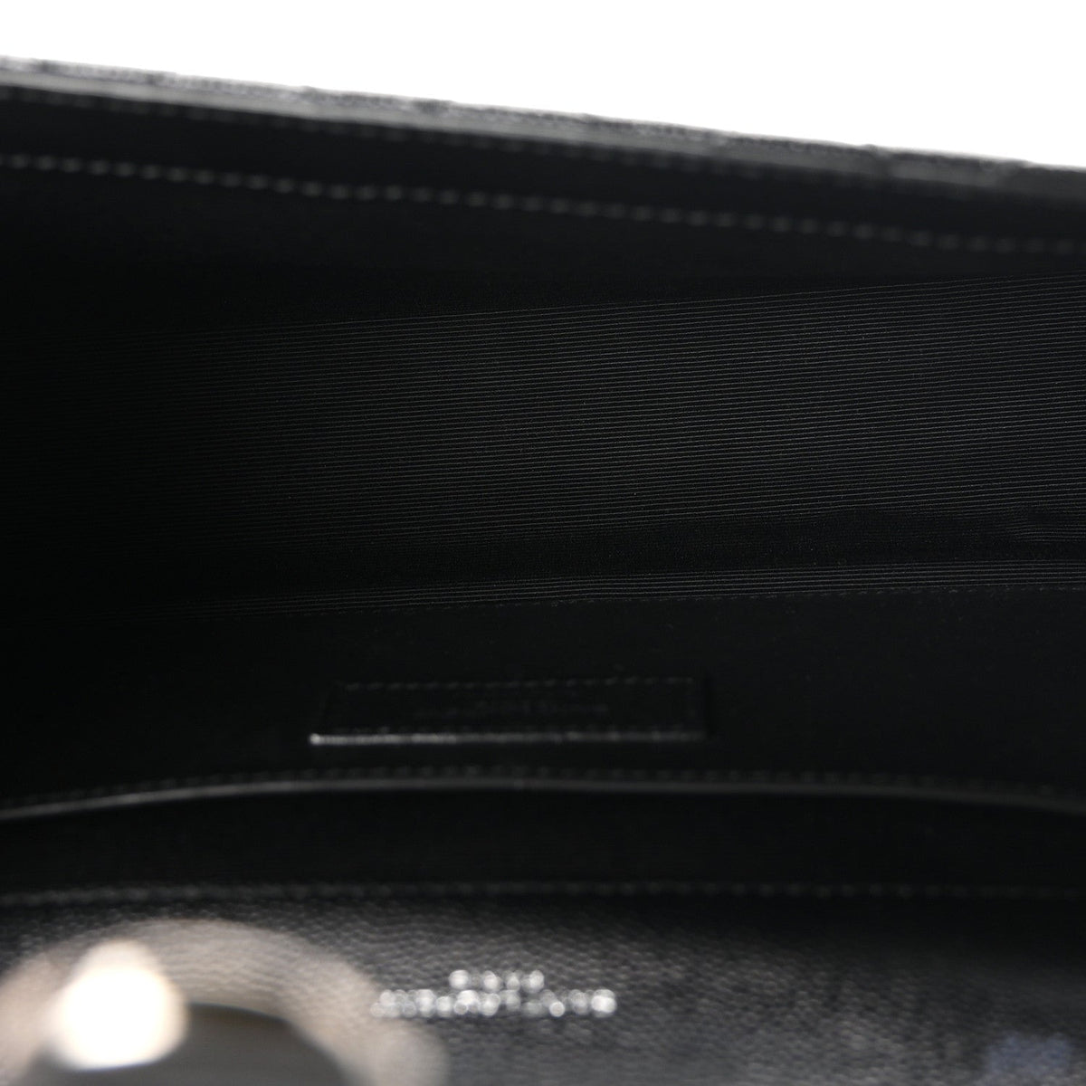 Grain De Poudre Textured Mixed Matelasse Triquilt Medium Monogram Satchel Black
