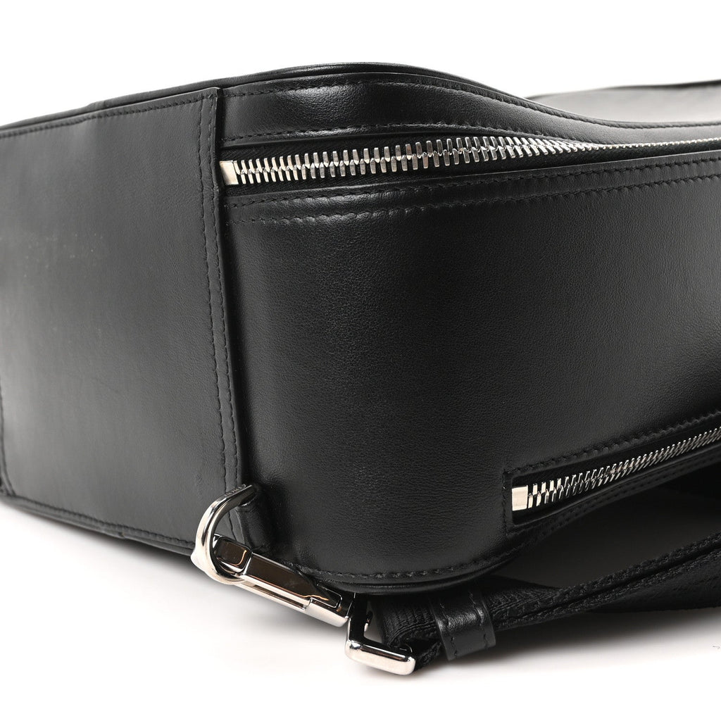 Calfskin Oblique Galaxy Perforated World Tour Pelle Sling Black