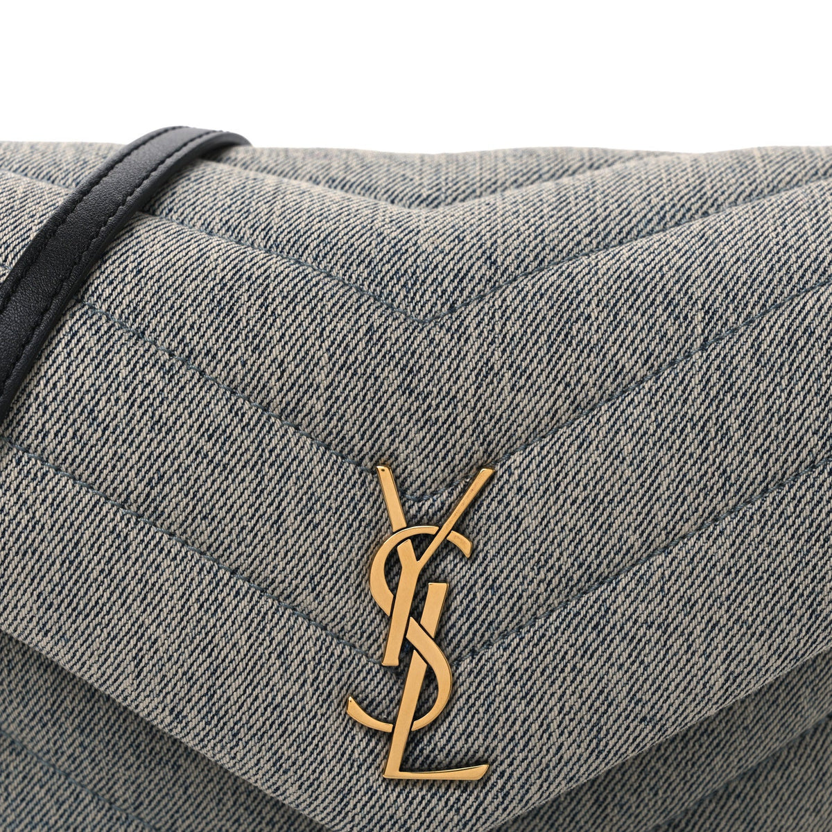Denim Y Quilted Monogram Toy Loulou Crossbody Bag Grey